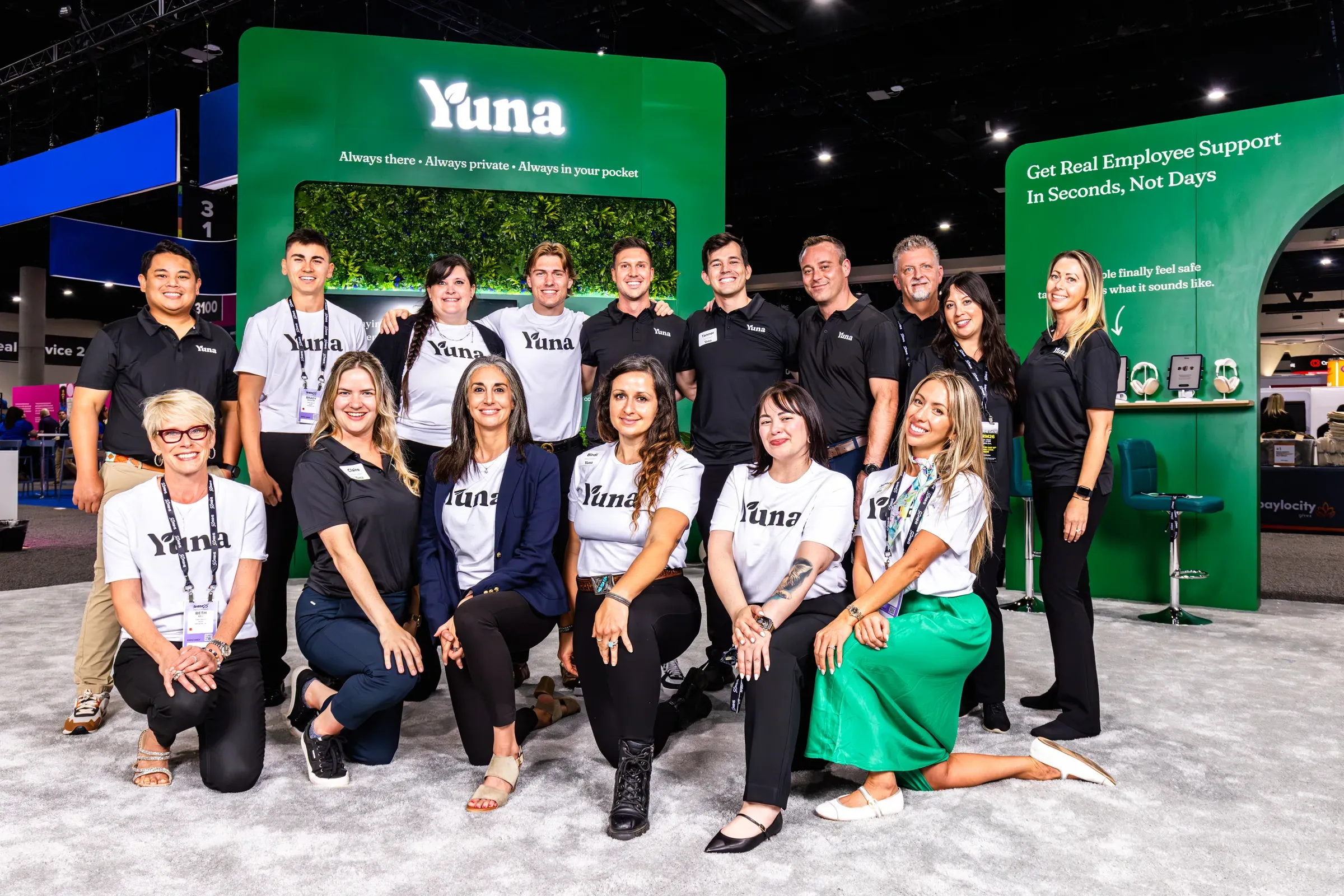 The Yuna team at the company's SHRM conference booth