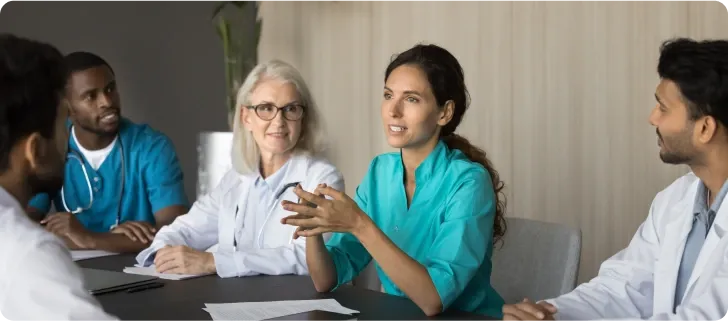 Health Plans and Providers — a clinical care team in discussion