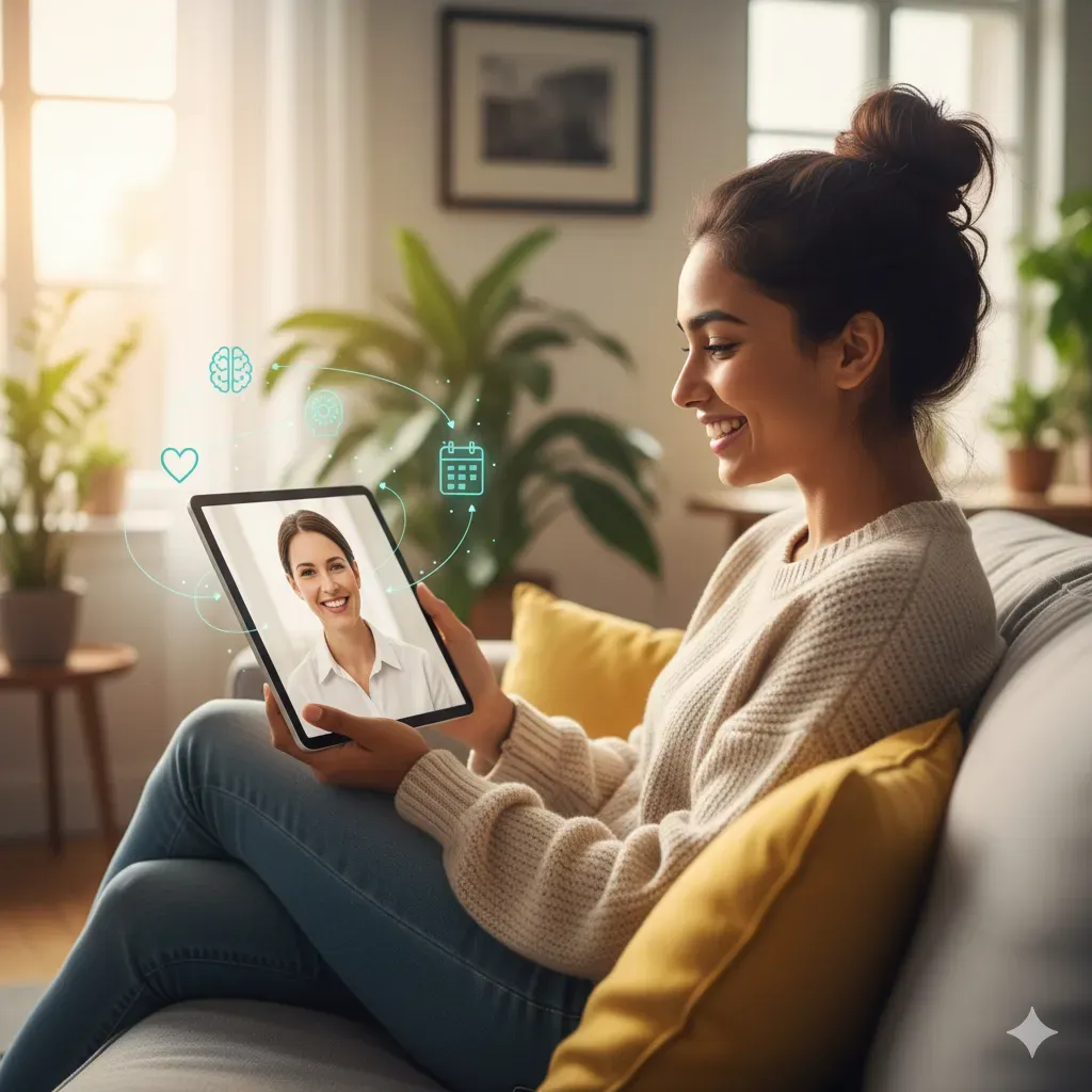 Stop Overthinking with professional support from Yuna Health - your AI Therapy Mental Health App